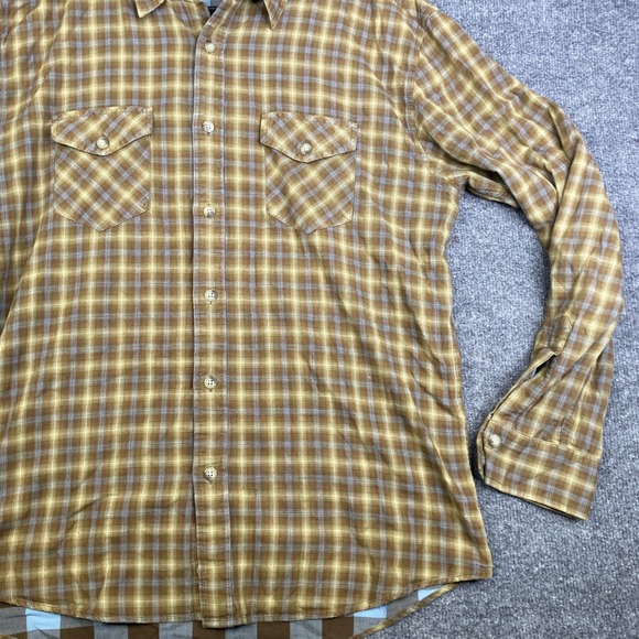 Pendleton Mens Street Shirt L Brown Plaid Cotton Western Yoke Button Down L/S - Picture 3 of 8